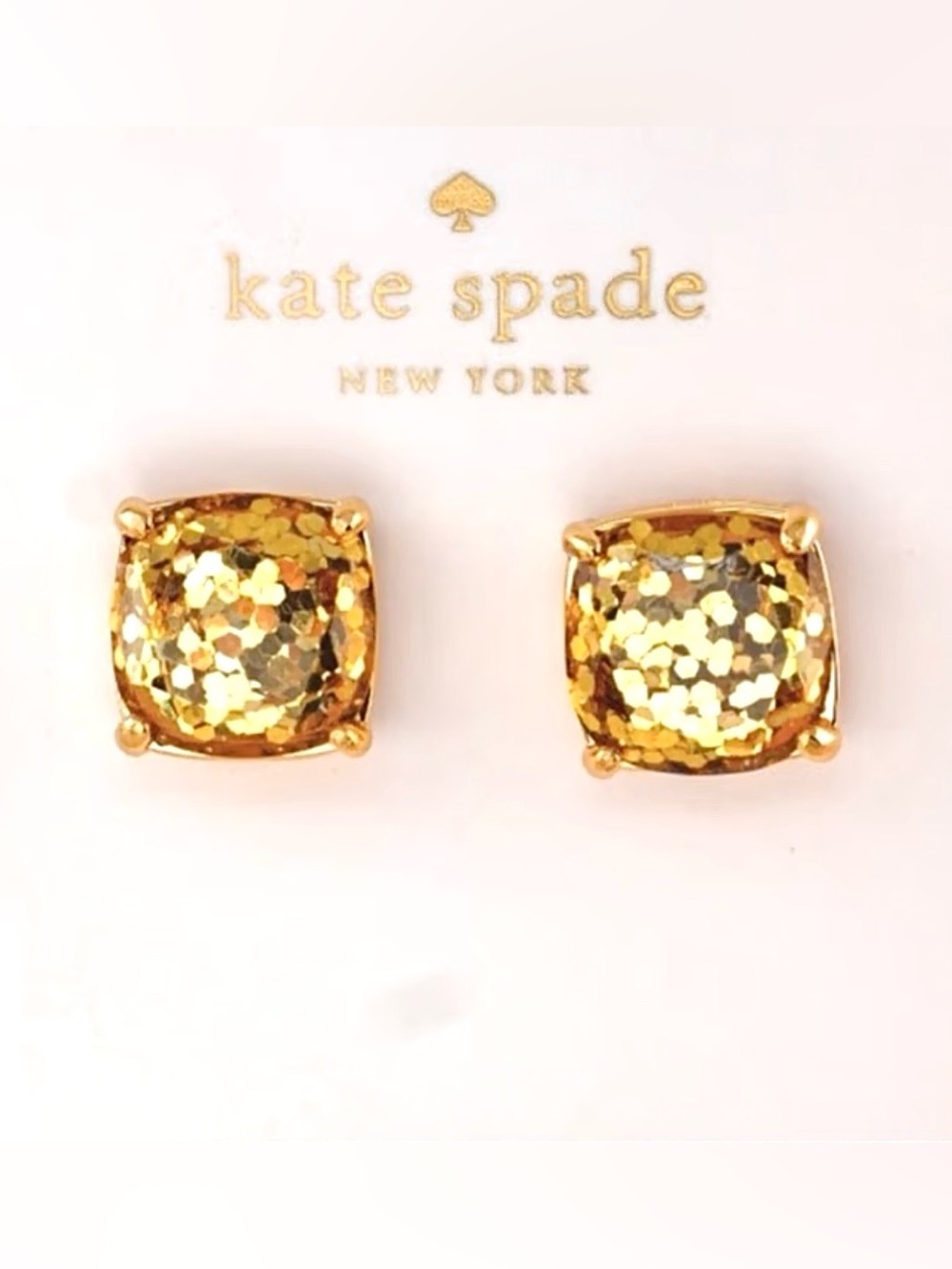 NWT kate spade
Gold Glitter
Squared Away Earrings